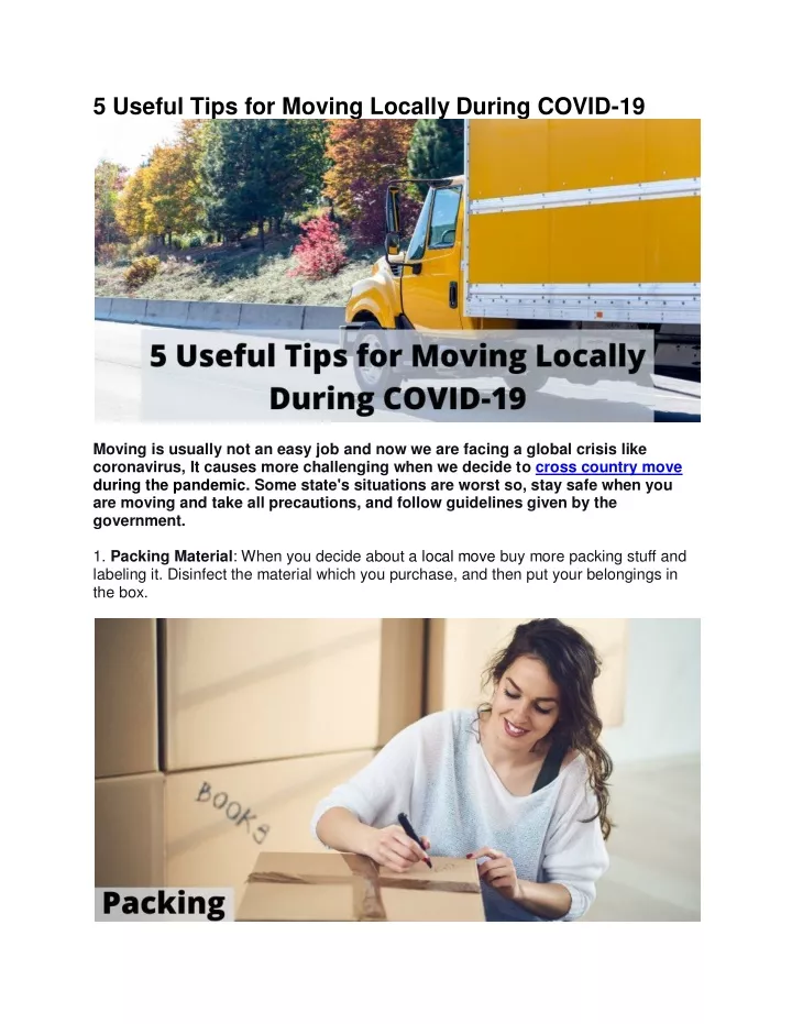 5 useful tips for moving locally during covid 19