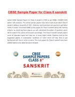 CBSE Sample Paper for Class 8 Sanskrit Based on Revised CBSE Syllabus 2020-21 - slide 1
