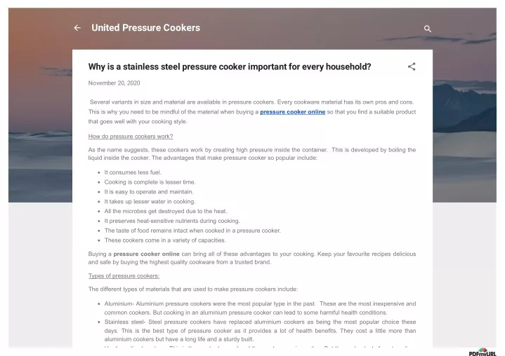 united pressure cookers