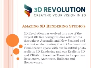 Amazing 3D Rendering Studio’s