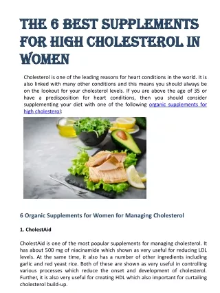 the 6 best supplements for high cholesterol in women