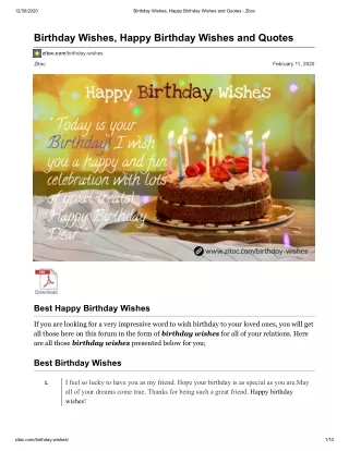 Birthday Wishes, Happy Birthday Wishes and Quotes