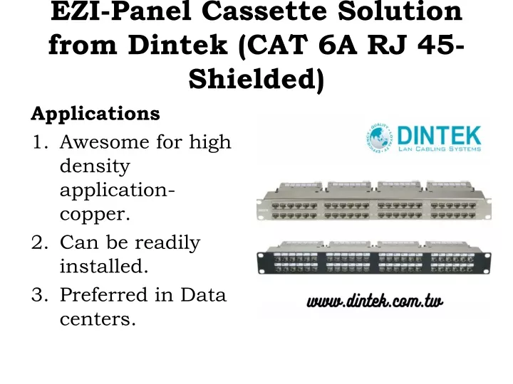 ezi panel cassette solution from dintek cat 6a rj 45 shielded