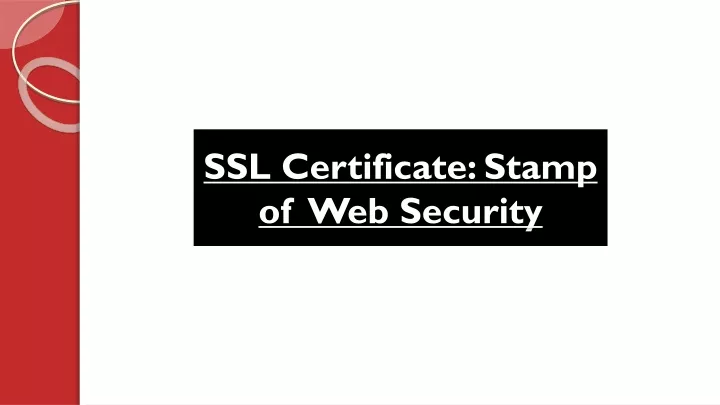 ssl certificate stamp of web security