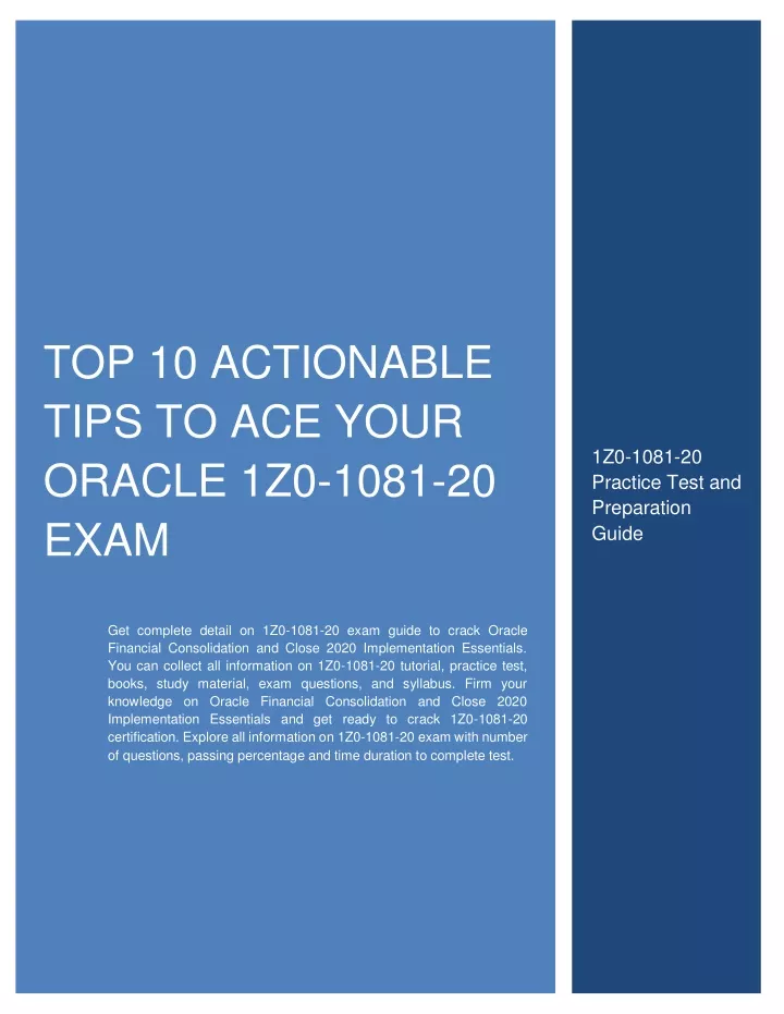 top 10 actionable tips to ace your oracle