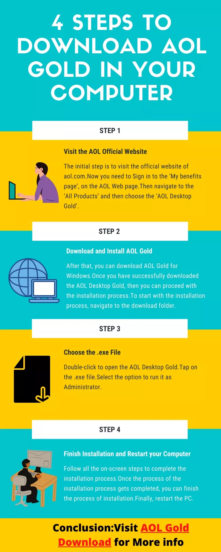 4 steps to download aol gold in your computer