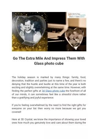 Go The Extra Mile And Impress Them With Glass photo cube