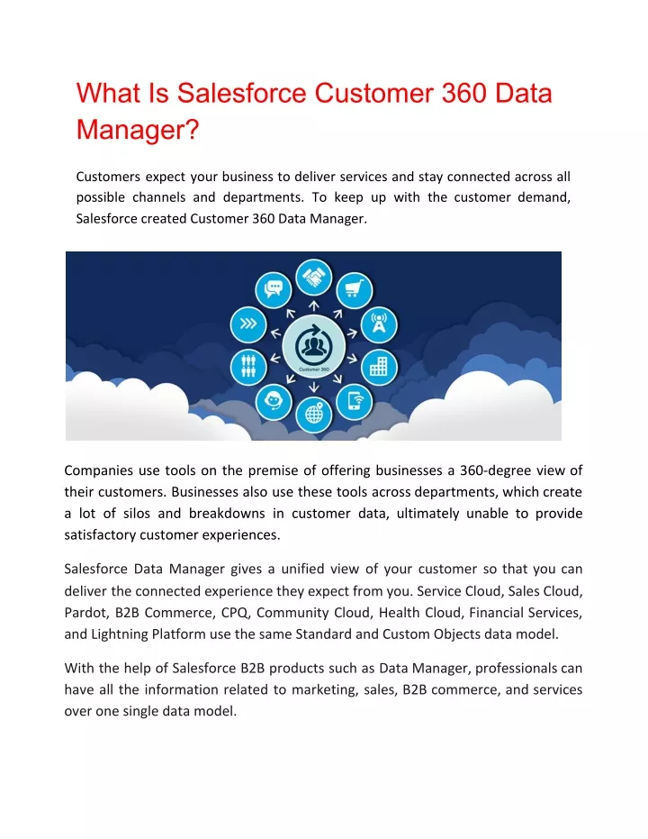 what is salesforce customer 360 data manager