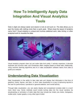 How To Intelligently Apply Data Integration And Visual Analytics Tools