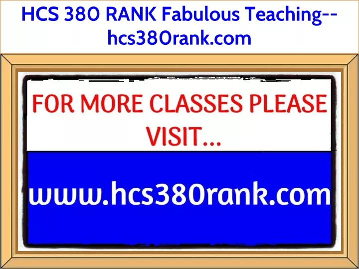 hcs 380 rank fabulous teaching hcs380rank com