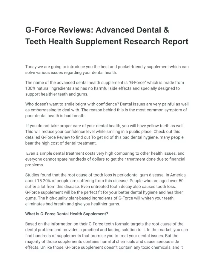 g force reviews advanced dental teeth health