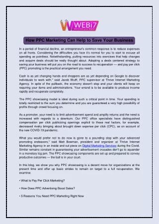 how ppc marketing can help to save your business