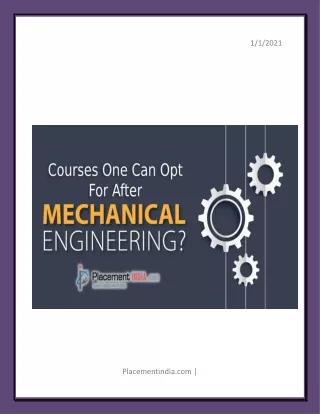 Courses One Can Opt For After Mechanical Engineering