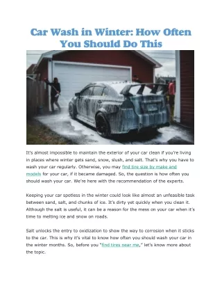 car wash in winter how often you should do this
