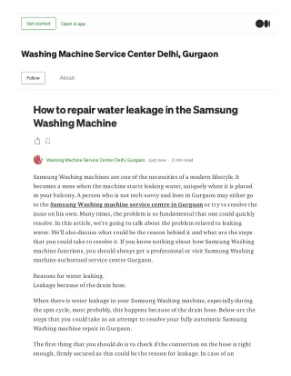 How to repair water leakage in the Samsung Washing Machine