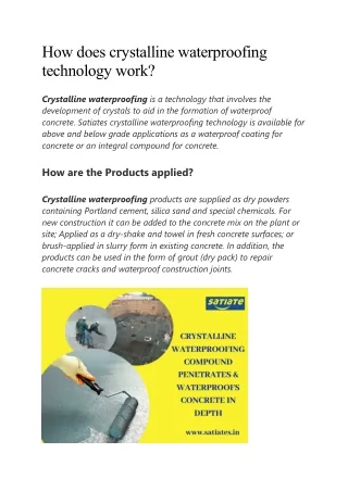how does crystalline waterproofing technology work