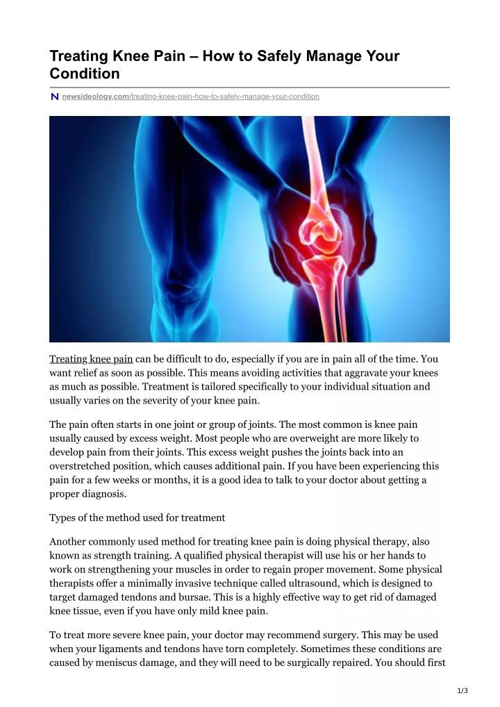 treating knee pain how to safely manage your