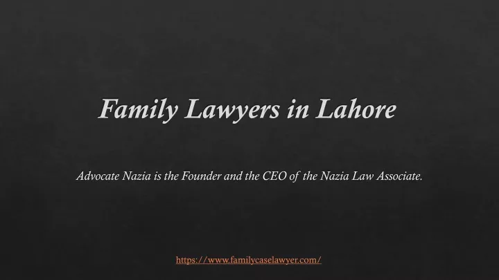 family lawyers in lahore