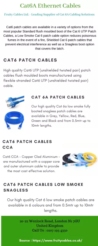 Cat6a Ethernet Cables