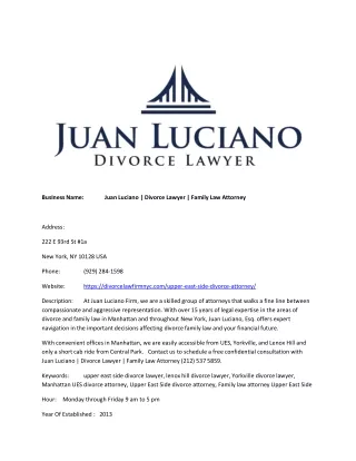 Juan Luciano | Divorce Lawyer | Family Law Attorney