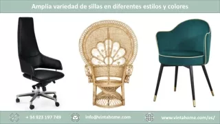 Amplia variedad de sillas en diferentes estilos y colores