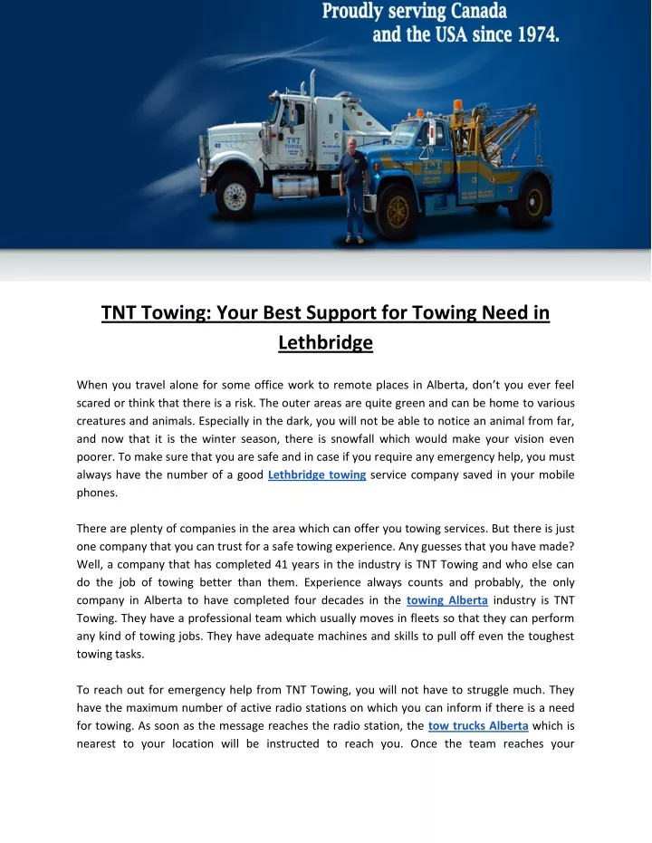 tnt towing your best support for towing need