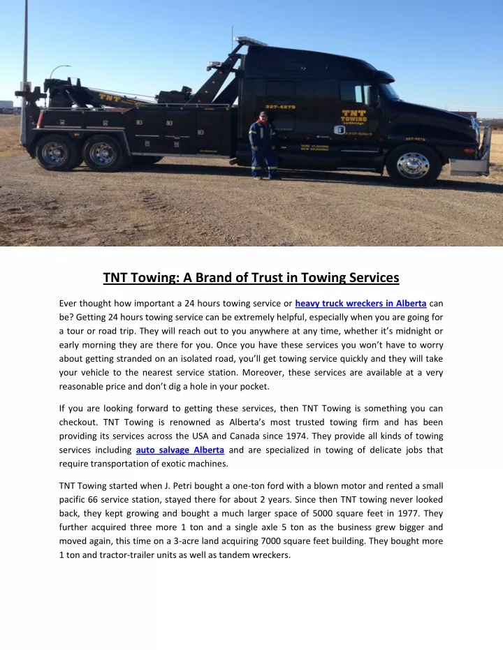tnt towing a brand of trust in towing services
