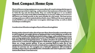 best compact home gym