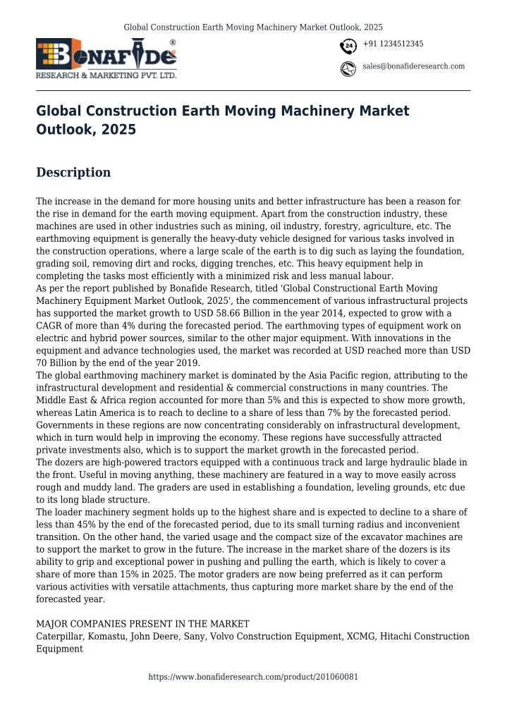 global construction earth moving machinery market