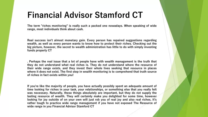 financial advisor stamford ct