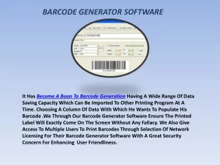 BARCODE GENERATOR SOFTWARE