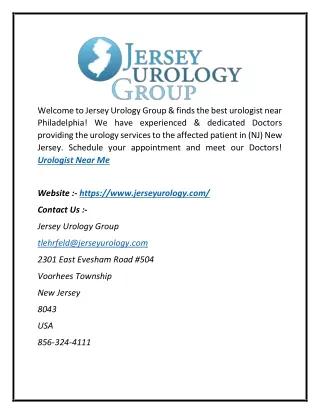 Best Urologist Near me at Jerseyurology.com