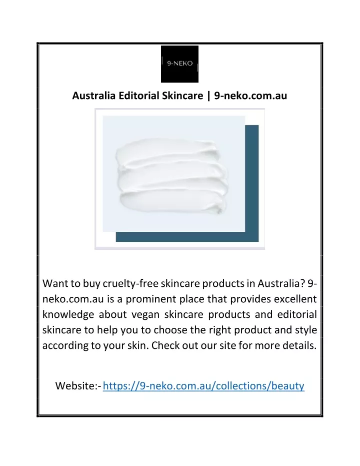 australia editorial skincare 9 neko com au