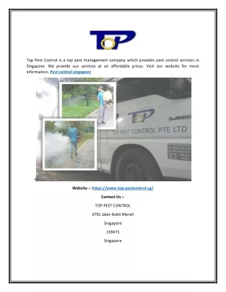 top pest control is a top pest management company