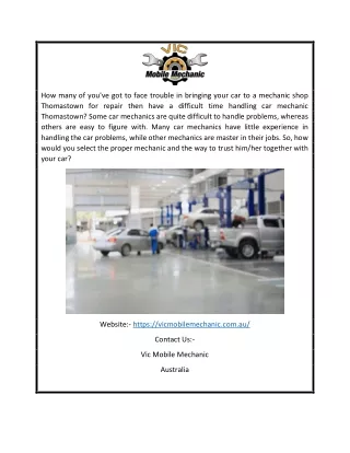 Best Car Mechanic Epping | Vicmobilemechanic.com.au