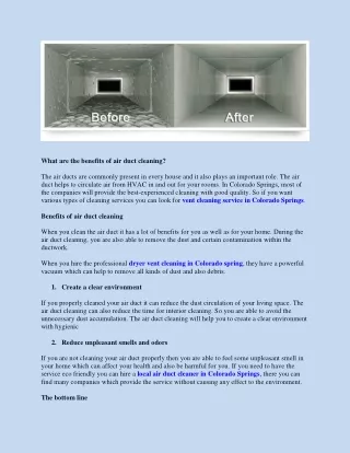 What are the benefits of air duct cleaning?