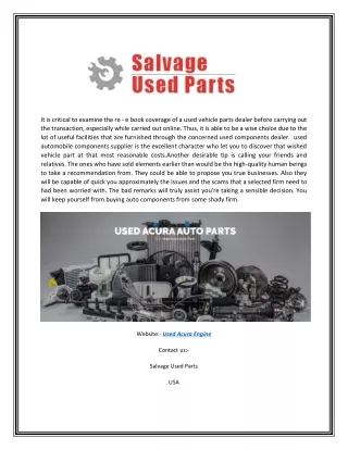 Used Acura Engine | Salvageusedparts.com