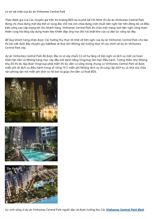 c s v t ch t c a d n vinhomes central park