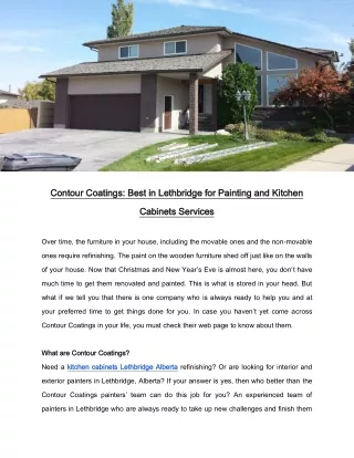 contour coatings best in lethbridge for painting