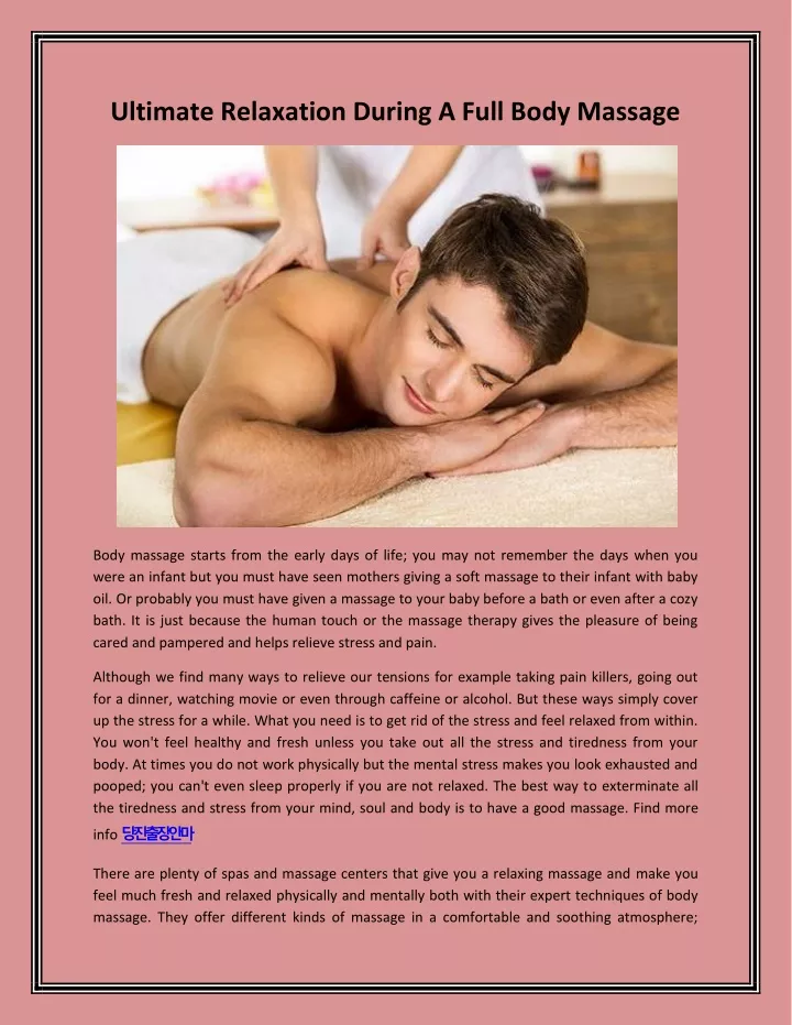 ultimate relaxation during a full body massage