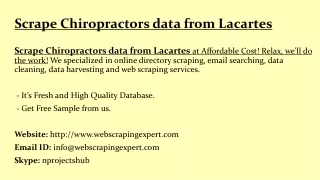 scrape chiropractors data from lacartes
