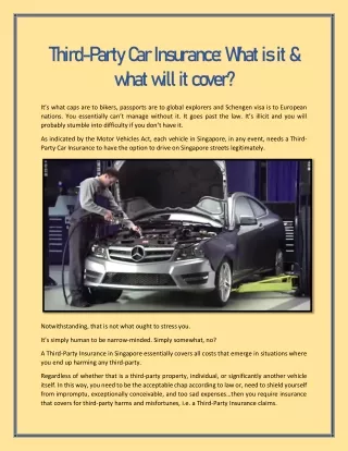 Third-Party Car Insurance: What is it &what will it cover?