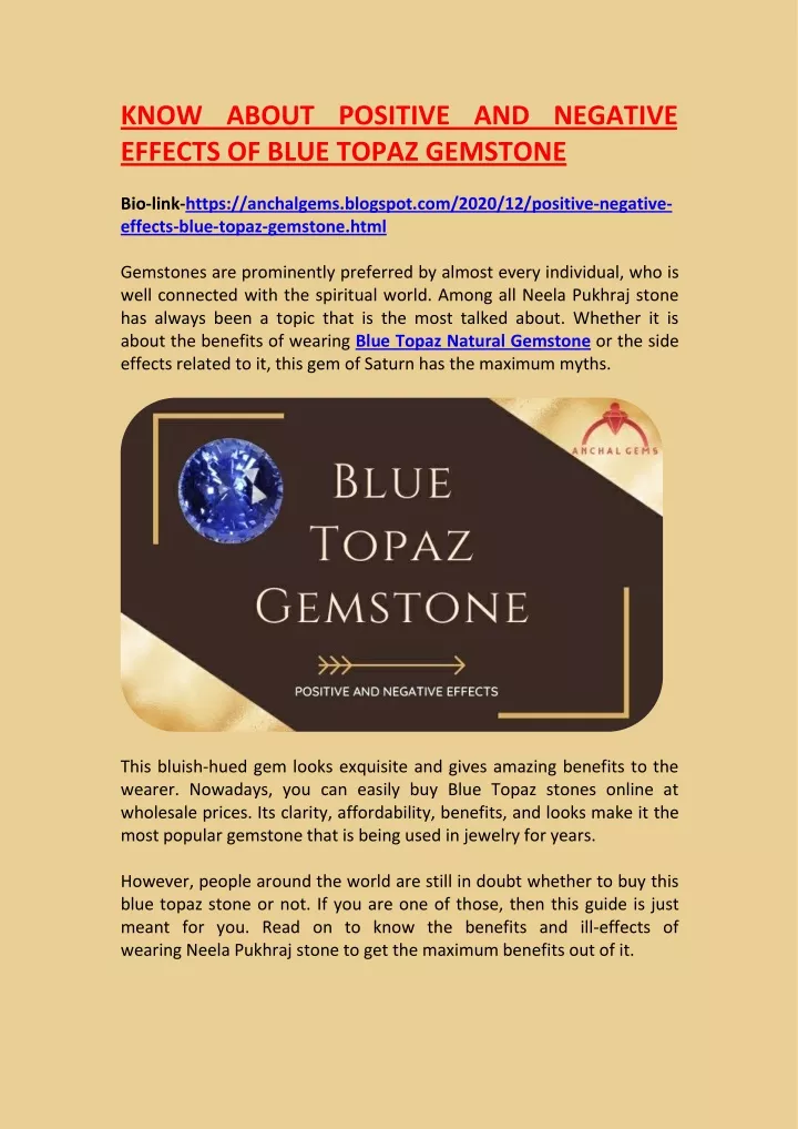 know about positive and negative effects of blue