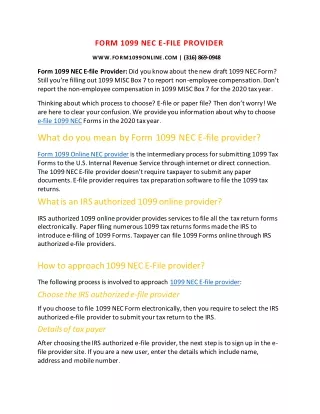 form 1099 nec e file provider www form1099online
