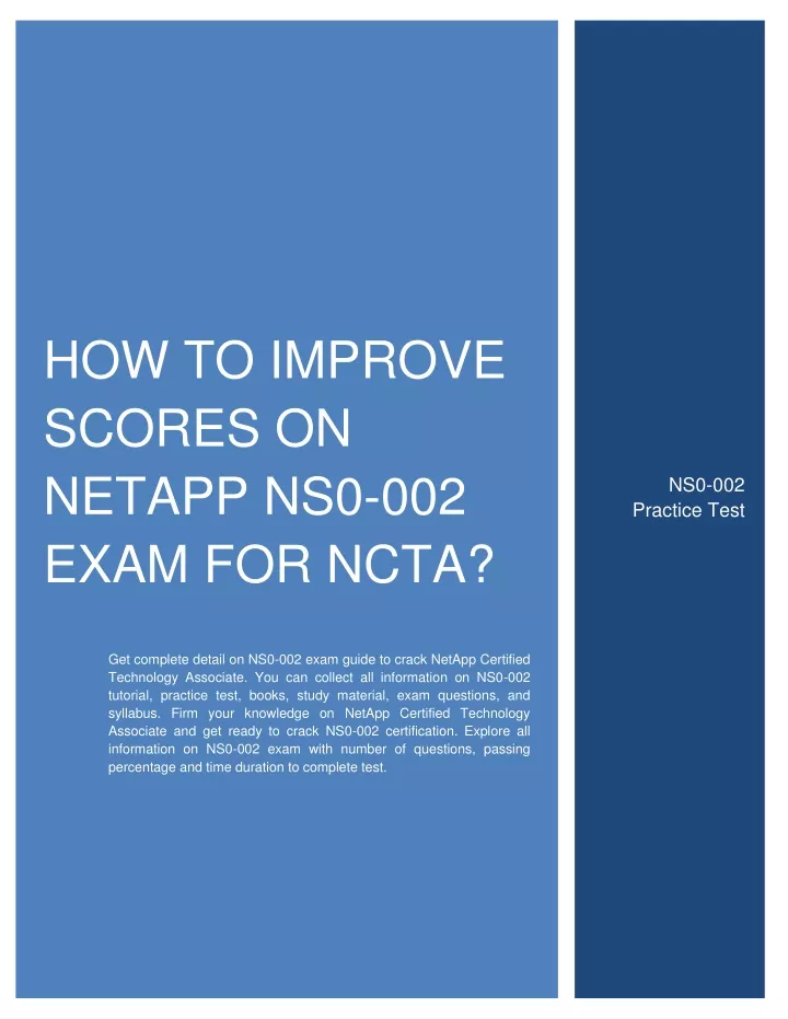 how to improve scores on netapp ns0 002 exam
