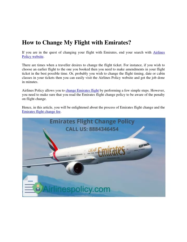 how to change my flight with emirates