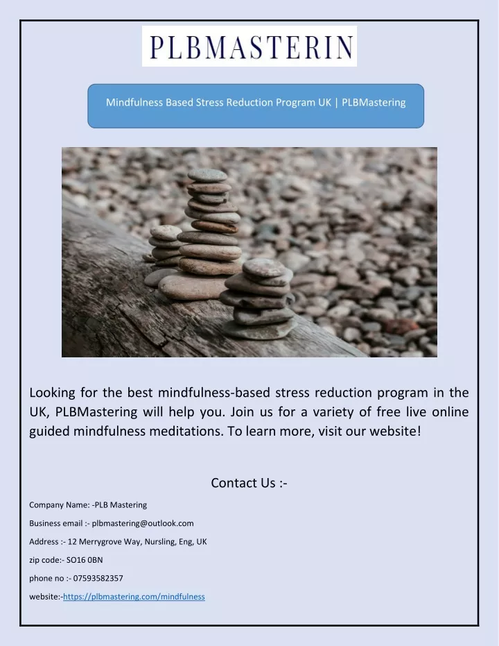 mindfulness based stress reduction program