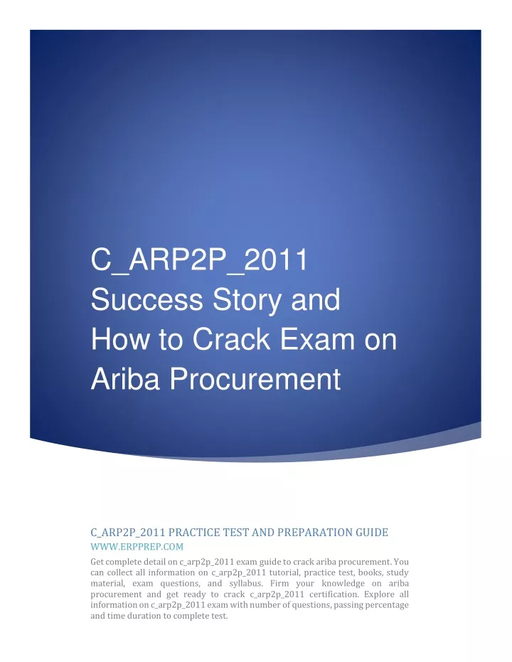 c arp2p 2011 success story and how to crack exam