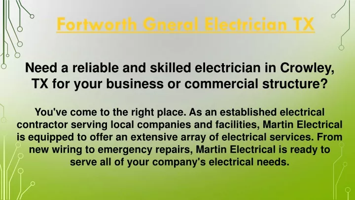 fortworth gneral electrician tx