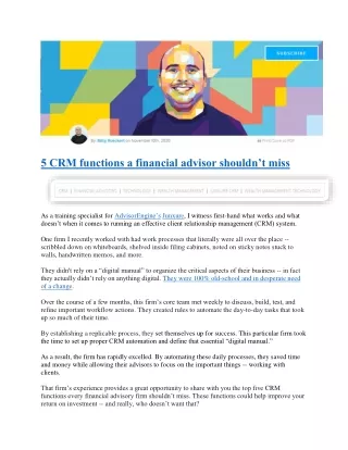 5 crm functions a financial advisor shouldn t miss